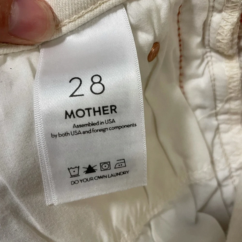 MOTHER Mid Rise Dazzler Crop Whipping The Cream Pink Racer jeans